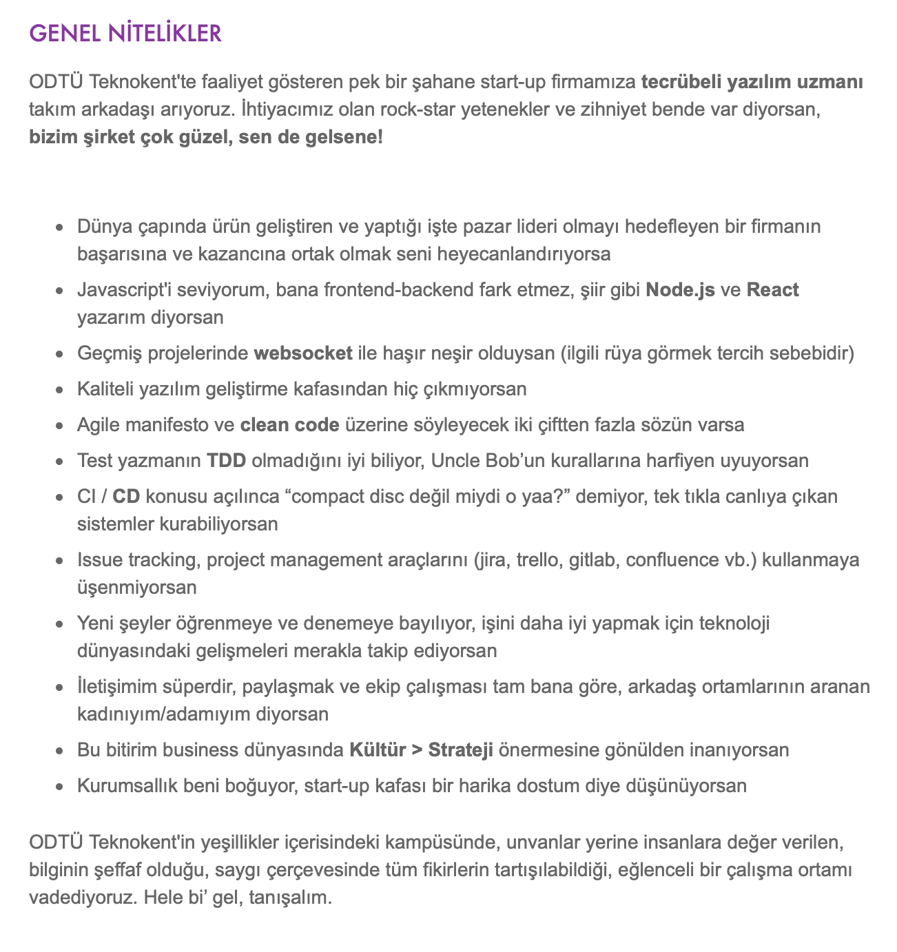 Yazılım Mühendisi İş İlanı