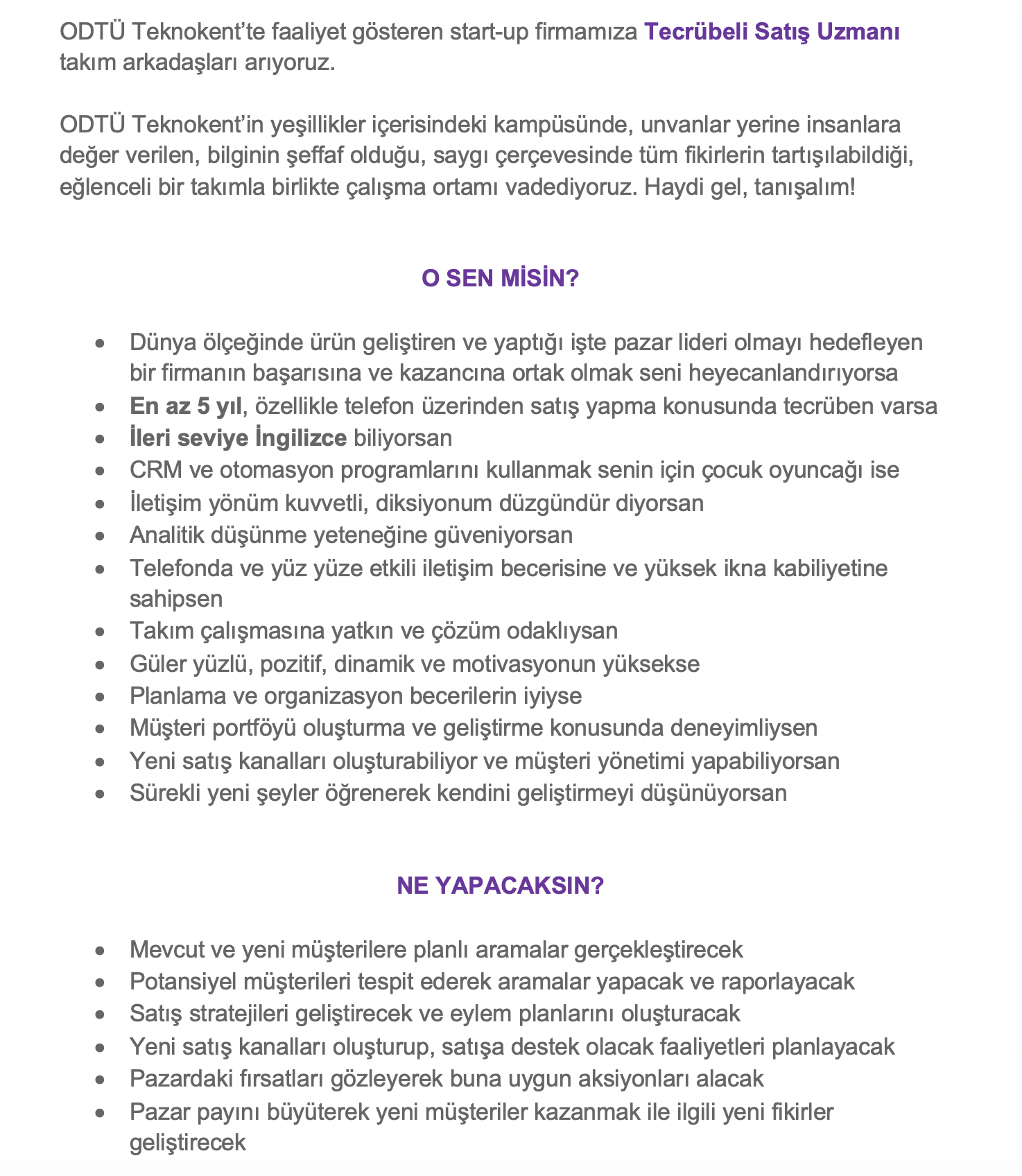 Yazılım Mühendisi İş İlanı